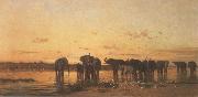 Charles Tournemine Elephants at Sunset China oil painting reproduction